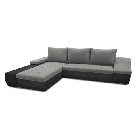 Toronto Corner Black/Grey Left And Right Arm Sofa Bed With Storage - Prime Furniture