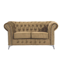 Chesterfield Mink Plush Velvet 3+2 Seater Sofa - Prime Furniture