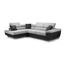 Anton Corner Black/Grey Left And Right Arm Sofa Bed With Storage