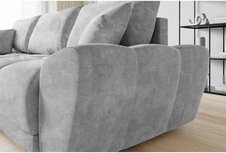 OAK SPOT Enzo Velvet Corner Grey Left And Right Arm Sofa Bed With Storage (Corner Left Arm) - Prime Furniture